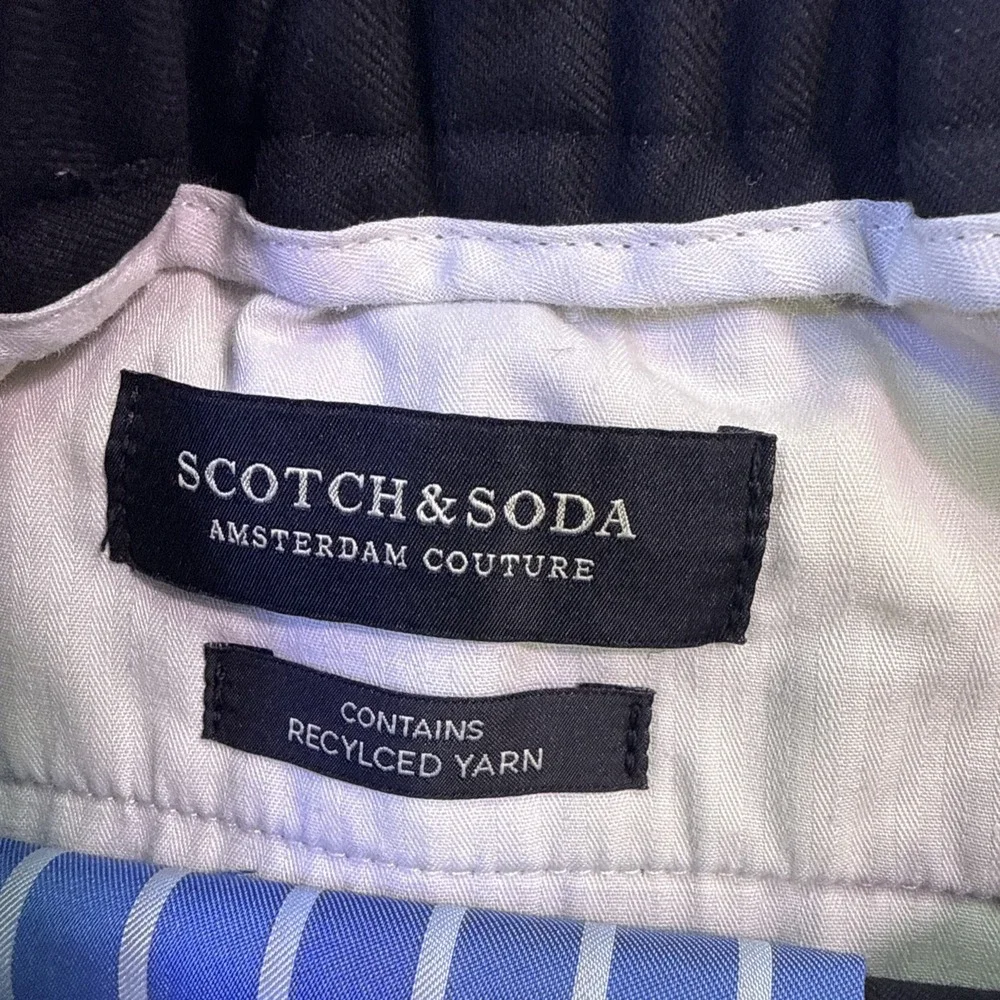 Scotch & Soda Shorts Mens 34 Black Chino Flat Front Stretch Inseam-7.5